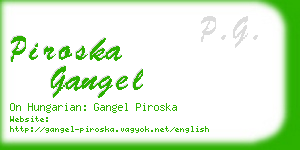 piroska gangel business card